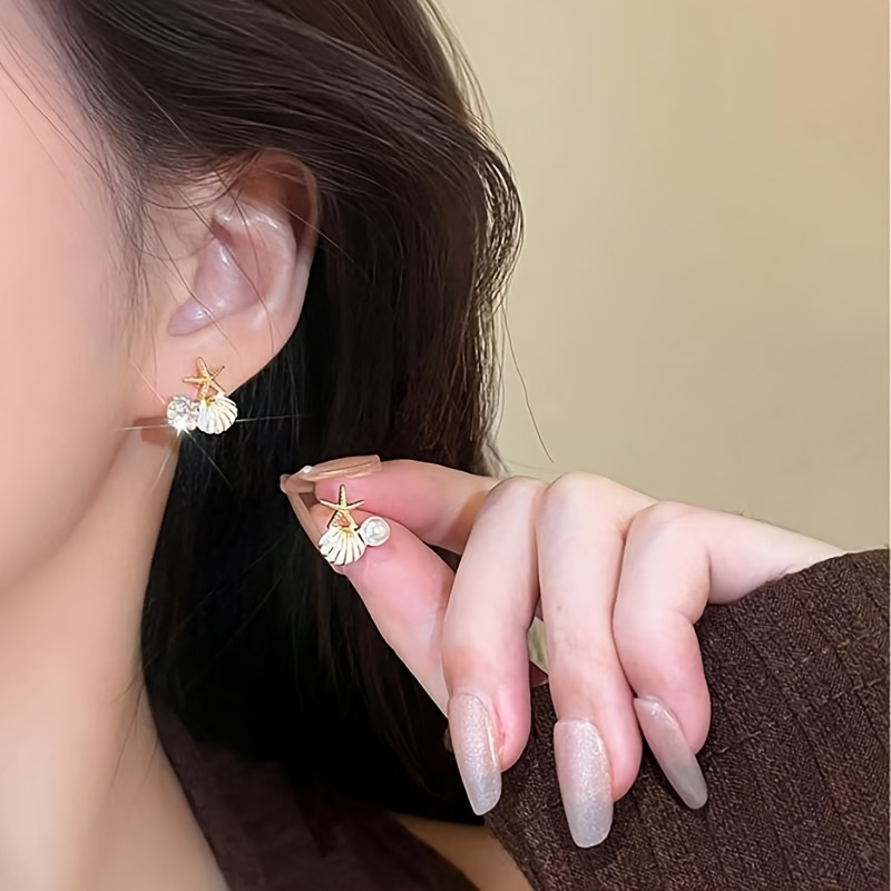 Beach Shell & Starfish Stud Earrings - Summer Party Gift